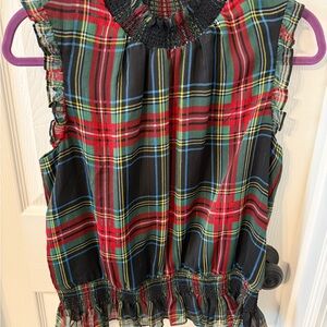 J. Crew Black and Multicolor Plaid Skirt